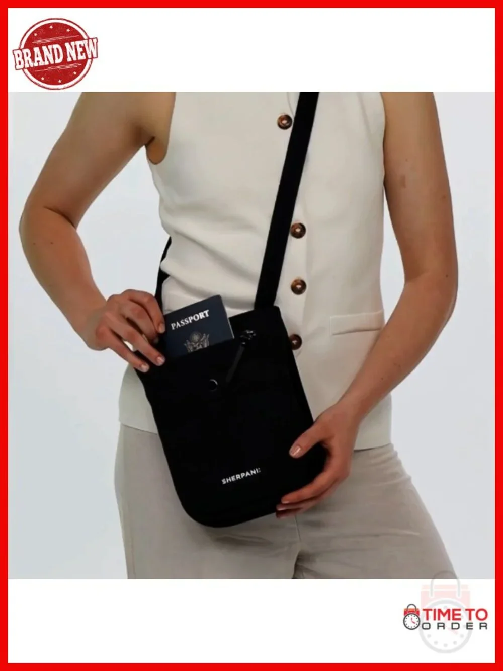 Small Anti Theft Crossbody Bag with RFID Protection and Slash Proof Strap